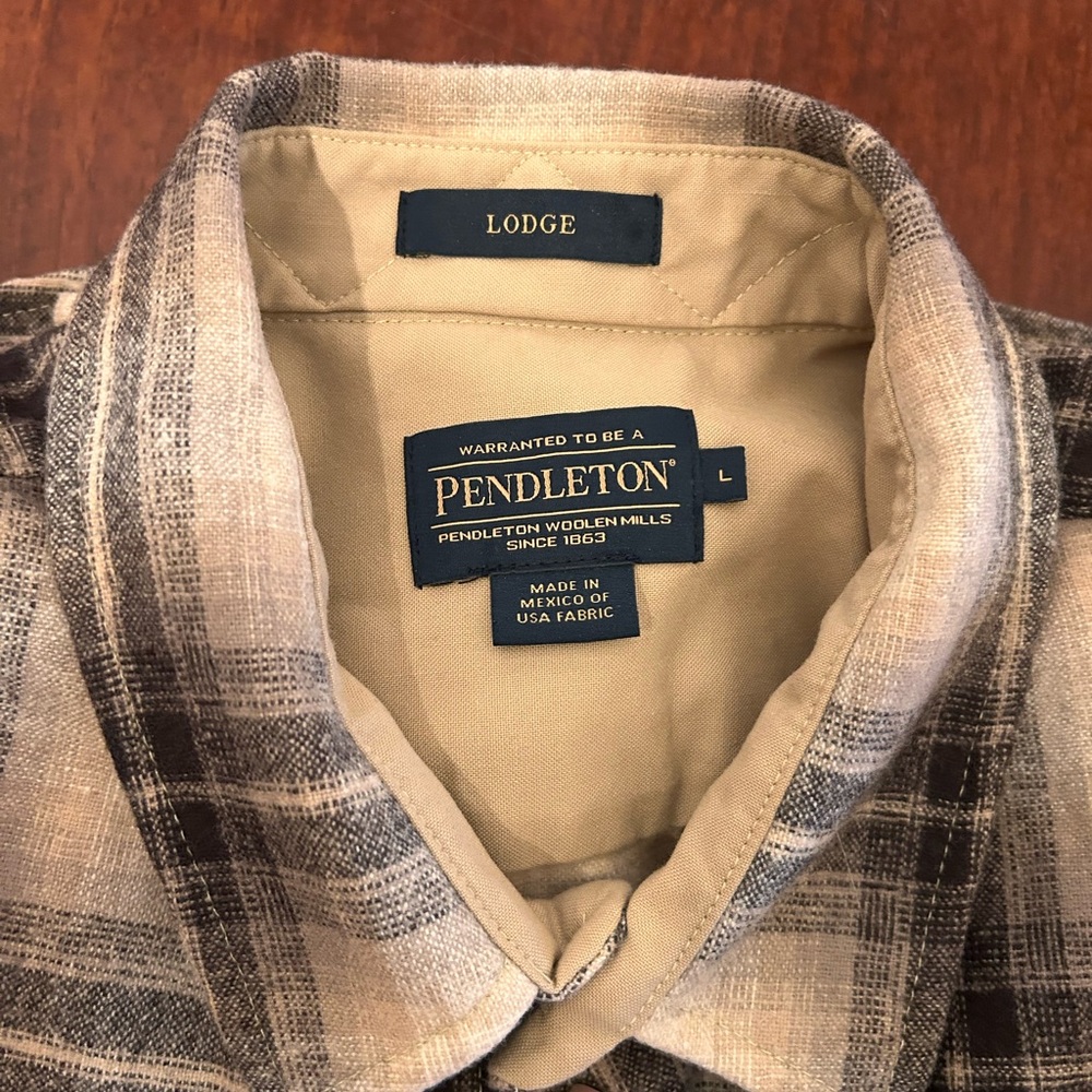Pendleton lodge Plaid Button Down Shirt - Brown a… - image 2